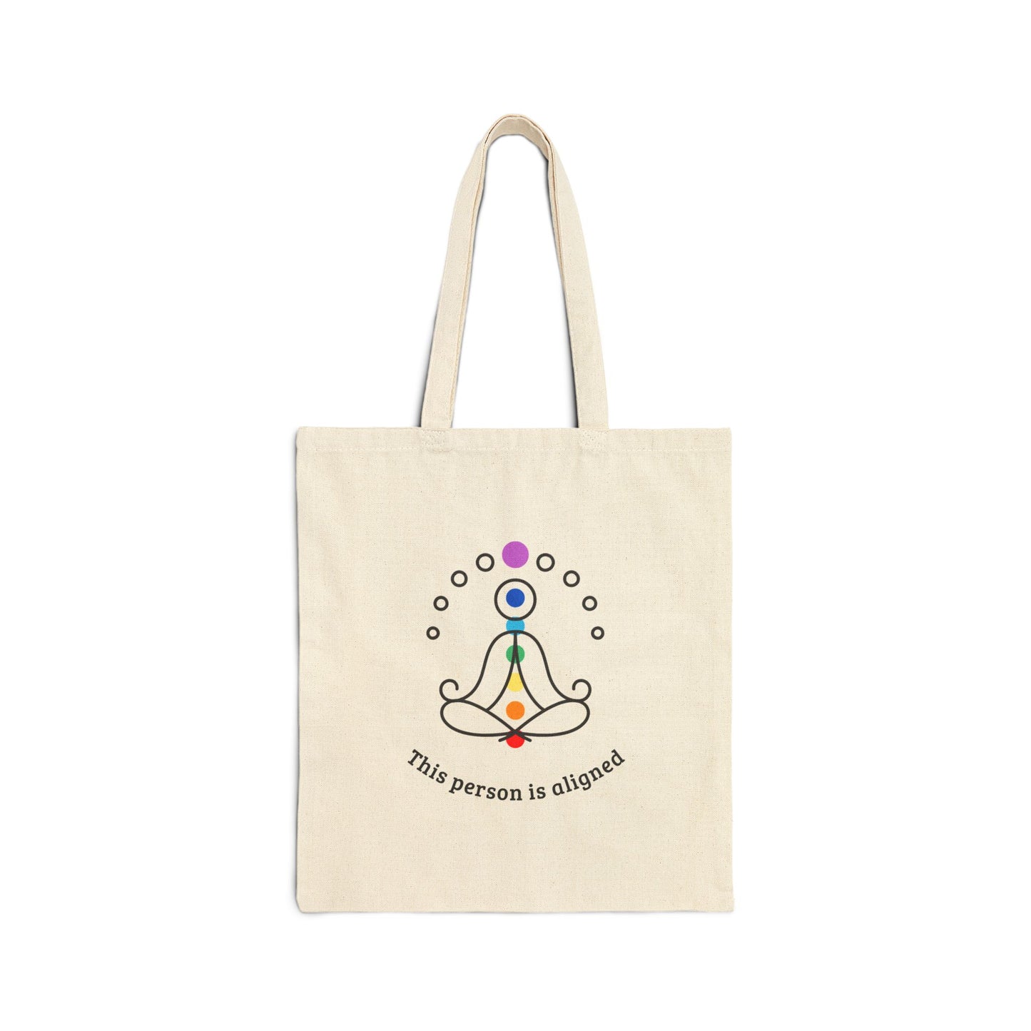 "This person is aligned" Regenera Cotton Canvas Tote Bag
