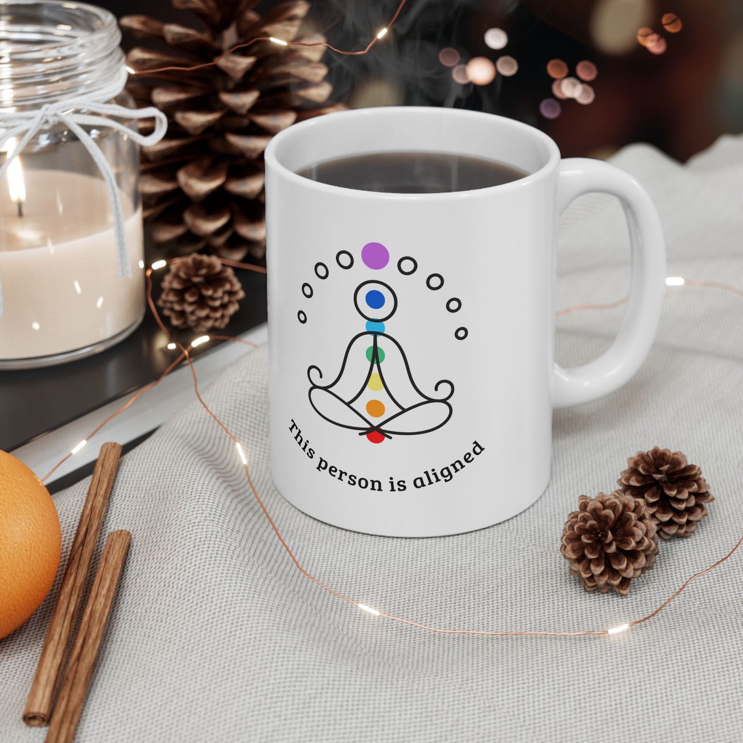 "This person is aligned" Ceramic Mug, (11oz, 15oz)