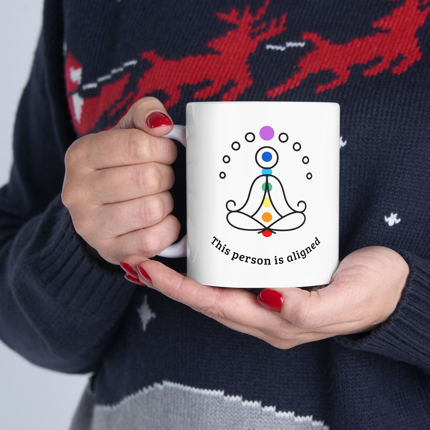 "This person is aligned" Ceramic Mug, (11oz, 15oz)